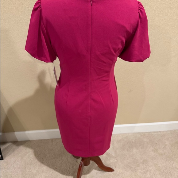DKNY Fuchsia Midi Dress with Ruched Detail - Picture 5 of 6